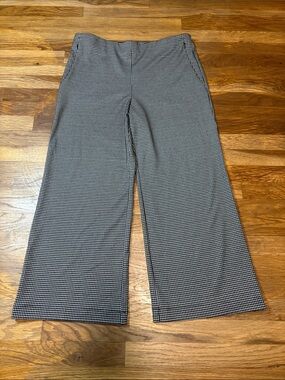 LOFT pull on wide leg Houndstooth Pants